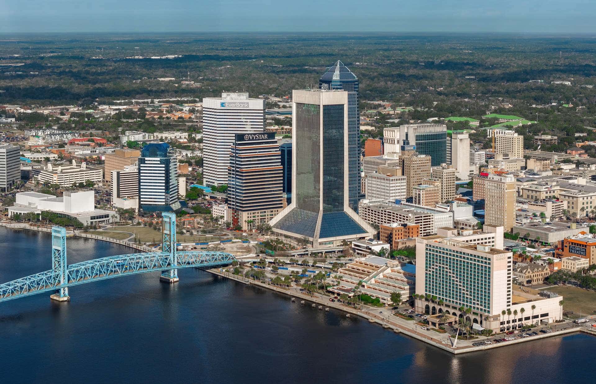 Downtown Jacksonville skyline and the Main Street Bridge over the St. Johns River
