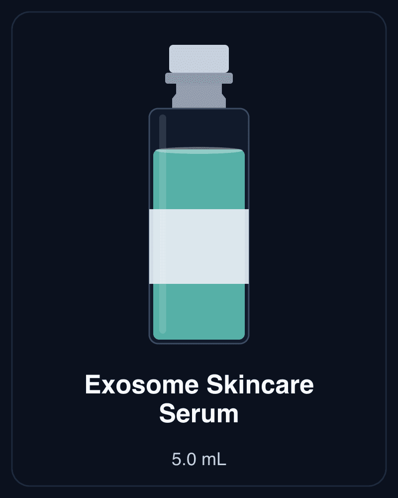 Exosome Skincare Serum product tile: unlabeled vial, 5.0 mL format