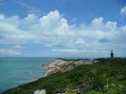 Aquinnah clay cliffs and Gay Head Lighthouse on Martha's Vineyard